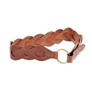 Boho Leather Belt Interlocking Links Size S/M